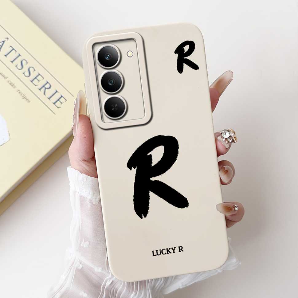 For Oppo Realme 14x 5G RMX3940 Case Popular Letter A-Z Pattern Soft Silicone Cover For Realme V60 Pro 5G Shockproof Phone Shell