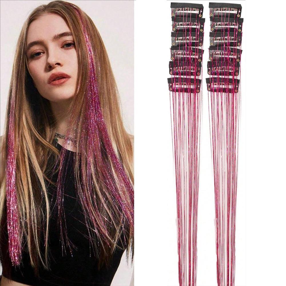 

Набор из 12 шт. 20-дюймовой мишуры для волос, термостойкая сверкающая мишура феи для волос, аксессуары для волос 05