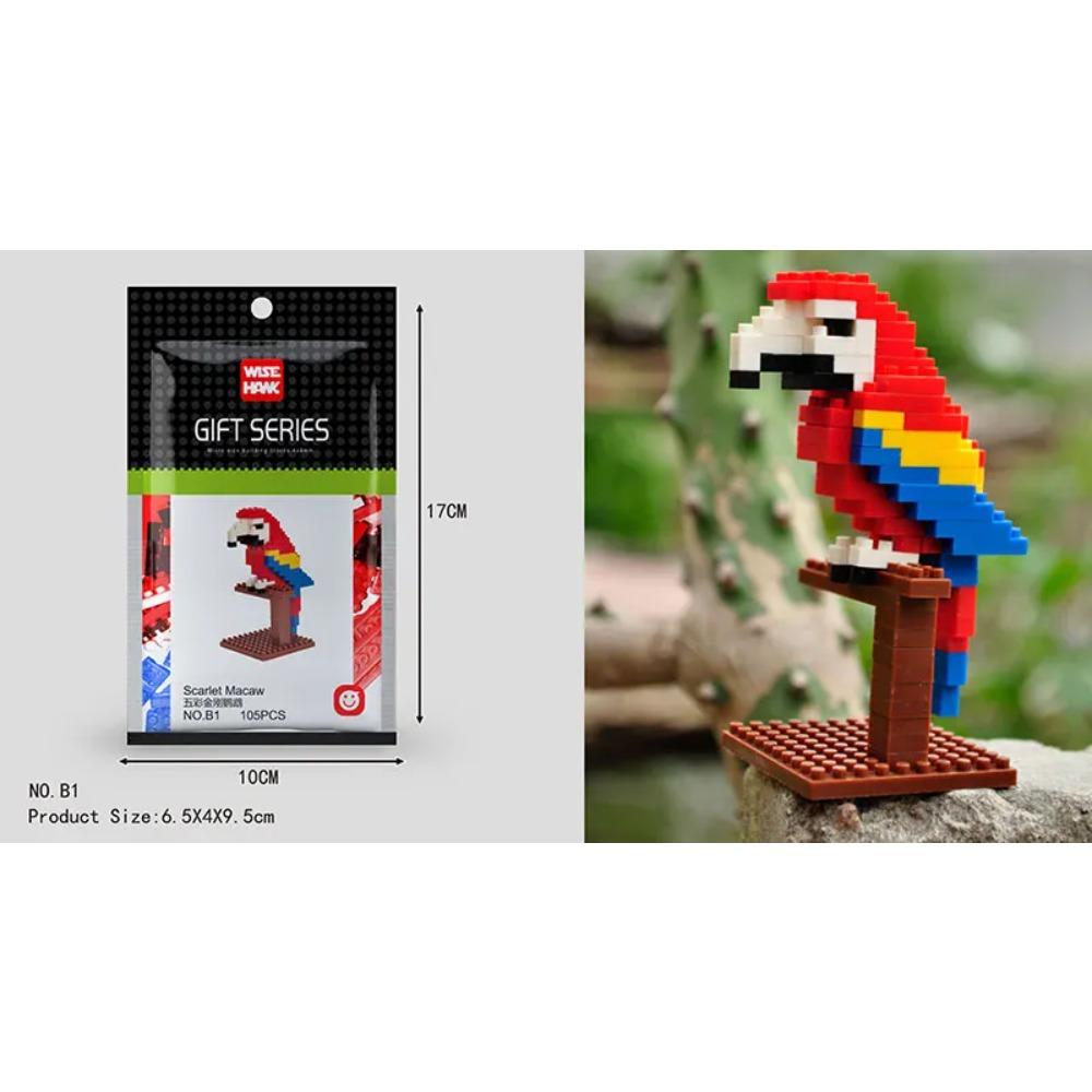 Mini Building Blocks 3D Animal Diamond Model Micro Bricks Dog Cat Bird Moose Wolf Panda Macaw Toys For Children Birthday Gifts