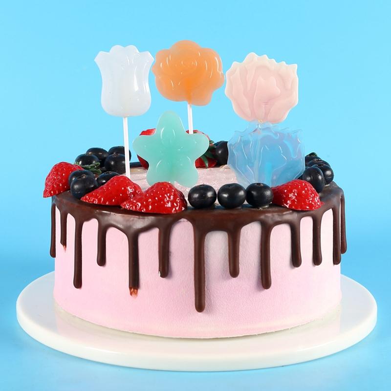 DIY Lollipop Mold Chocolate Moulds Cake Mould Fondant Molds Flower Shaped Silicone Material Bakeware Baking Accessories