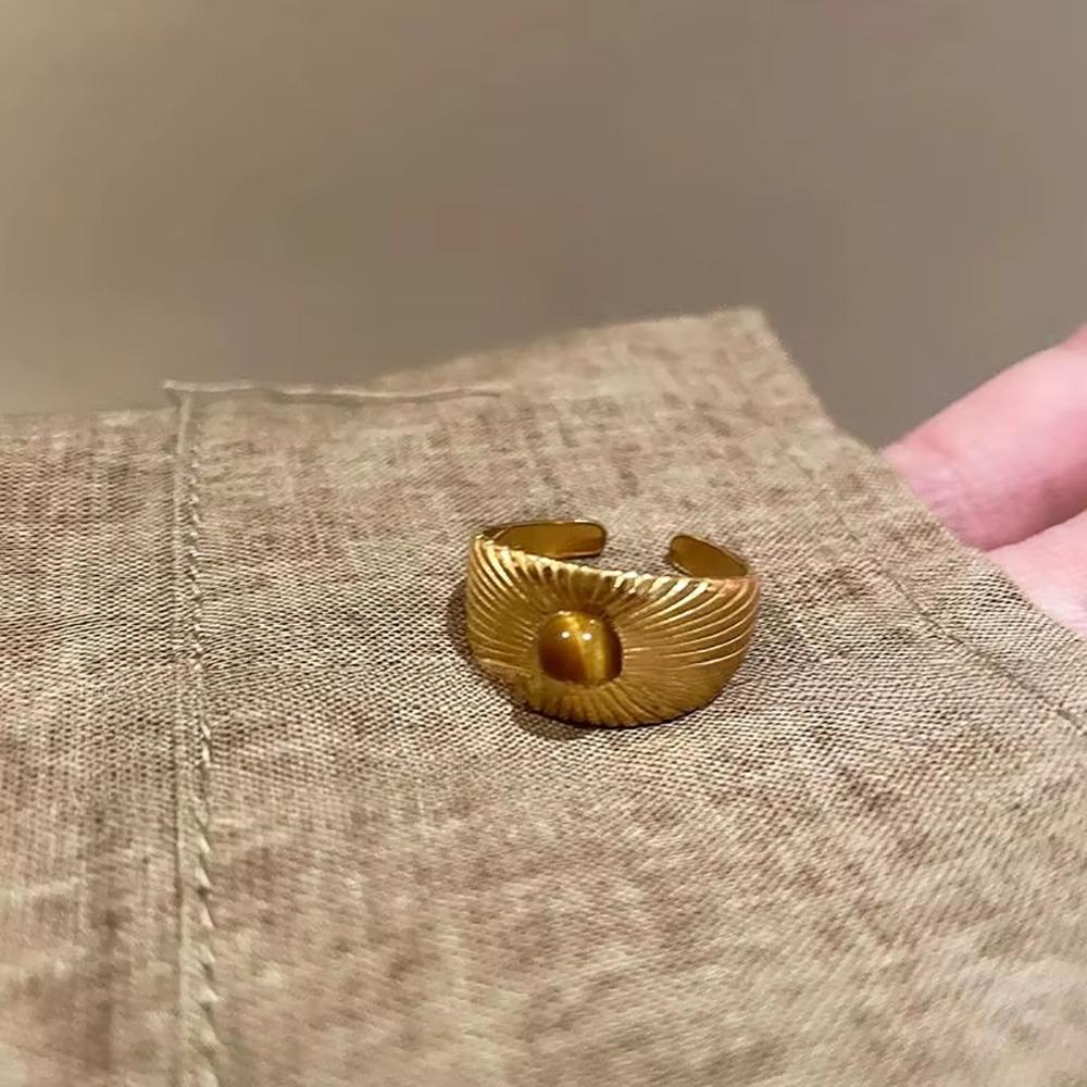 

1 шт. Винтажное коричневое женское кольцо Необычное кольцо-подсолнух Прочное открытое кольцо Style 3