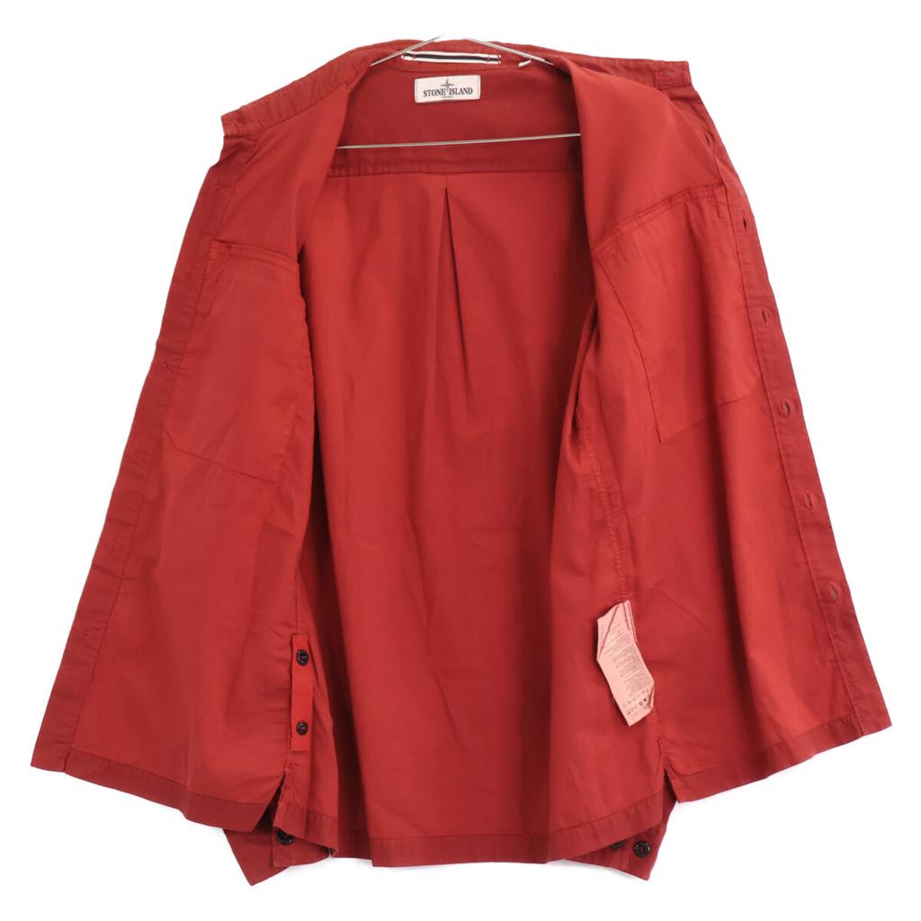 STONE ISLAND Red Garment Dye Long Sleeve Shirt tops M RedUsed