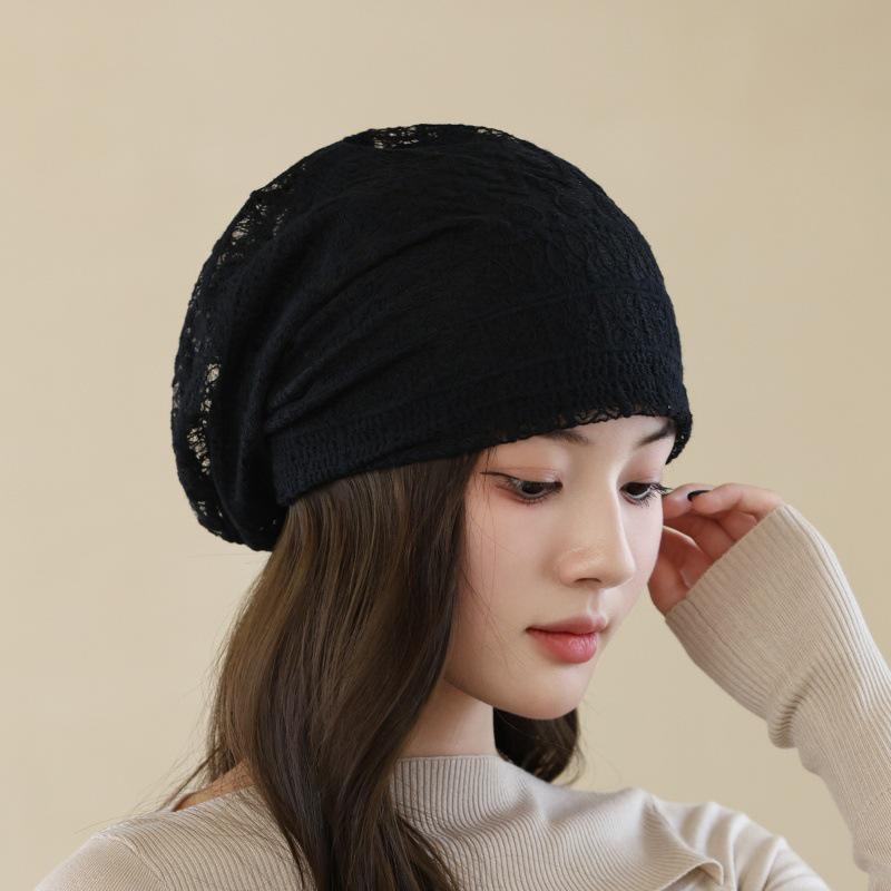 Korean Style Women's Beanie: Fashionable Spring/Autumn Pullover, Casual Versatile Sleep Cap for a Slim Look