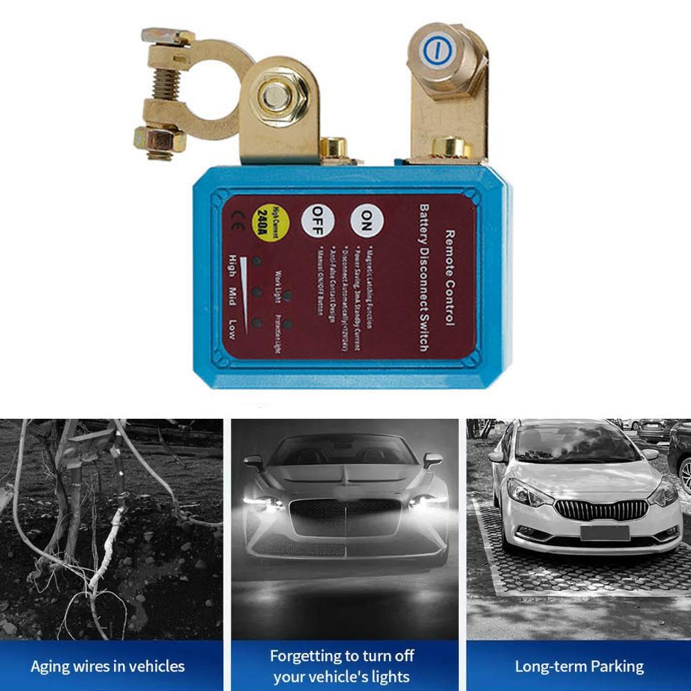 Remote Battery Disconnect Switch, 12V/24V 240A Car Battery Kill Switch Digital Display Kill Switch for Cars SUVs MPVs Pickup