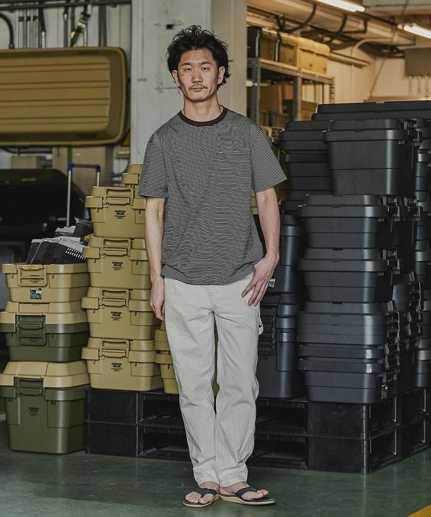 GORDON MILLER Short Sleeve Border Pocket L Size Dark Brown 1750822 Men's T-Shirt