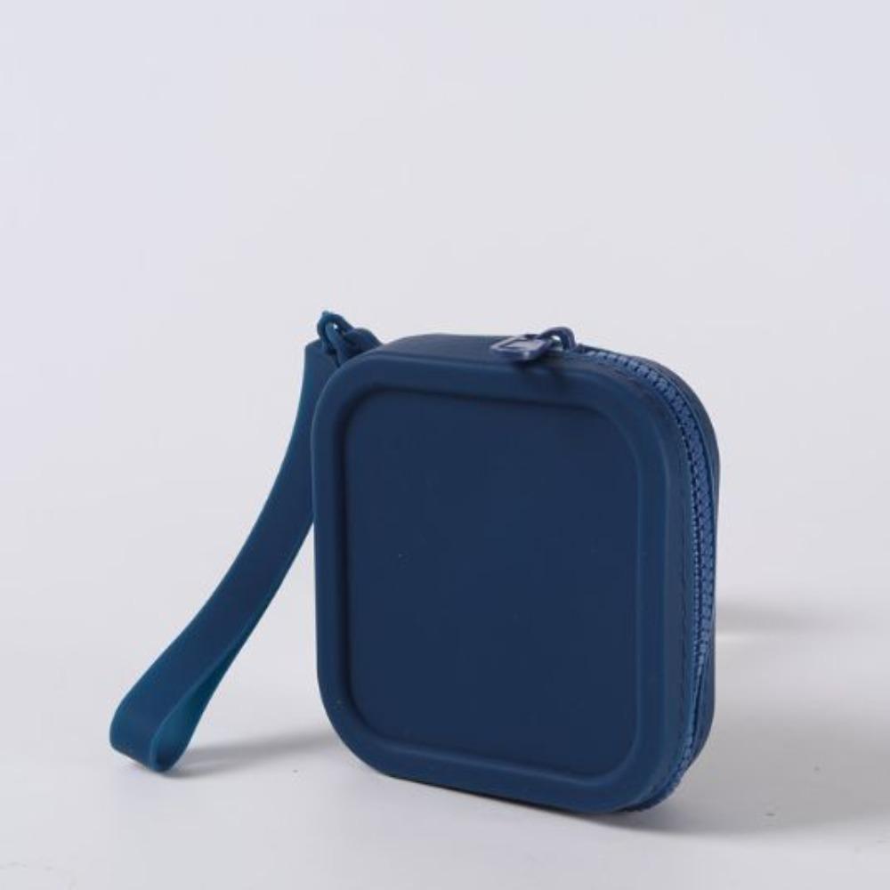 Simple Silicone Organizer Wallet Coin Purse Waterproof Zipper Travel Pouch Earphone Bag Students