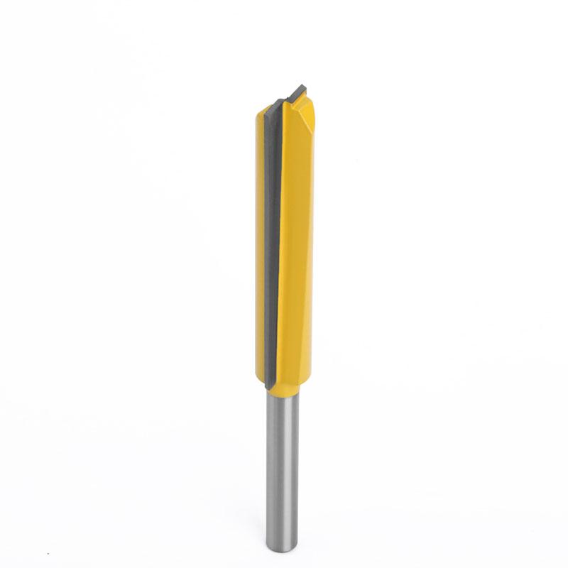 1/4PC 8mm Shank Uzatma Uzun Düz Düzeltme Bıçağı CNC Router Bit Alt Temizleme Freze Kesiciler Ahşap Kenar Kesme