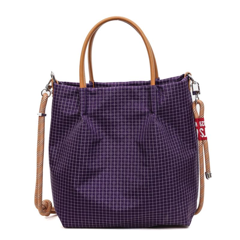 2025 Japanese Crossbody Bag: Trendy Plaid Shoulder Bag for Women, Large Capacity Handbag фиолетовый