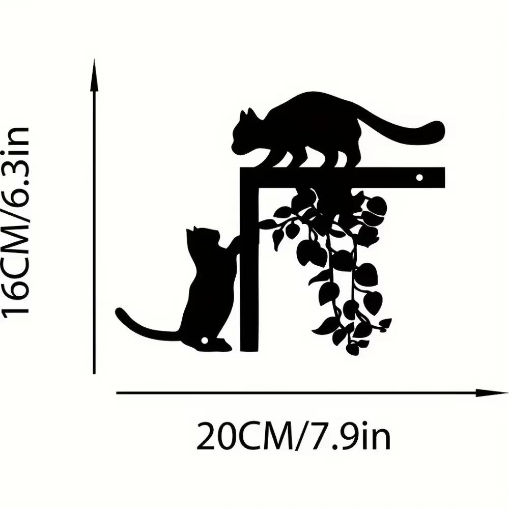 Charming 1pc Cats Metal Decor - Nature Embodied Metal Wall Ornament. Appealing Home and Office Geometric Metal Decoration
