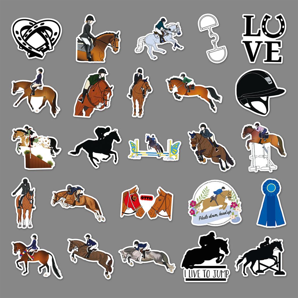 50 Equestrian Graffiti Personalized Sports Children's Guka DIY Skateboard Suitcase Stickers Waterproof