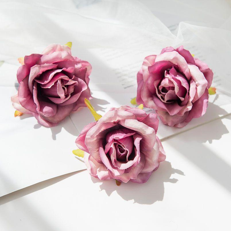 50/100Pcs Silk Rose Artificial Flower Outdoor UV Protection  Wedding Bridal Bouquet Arch Wall Christmas Wreath Home Diy Hot Sale