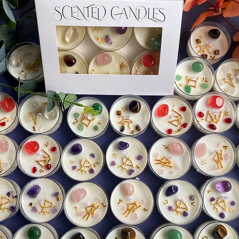 Constellation Candle Christmas Shape Aromatherapy Candle Soy Wax Colorful Conch Candle Cup Gift Box Gift Gift Jasmine