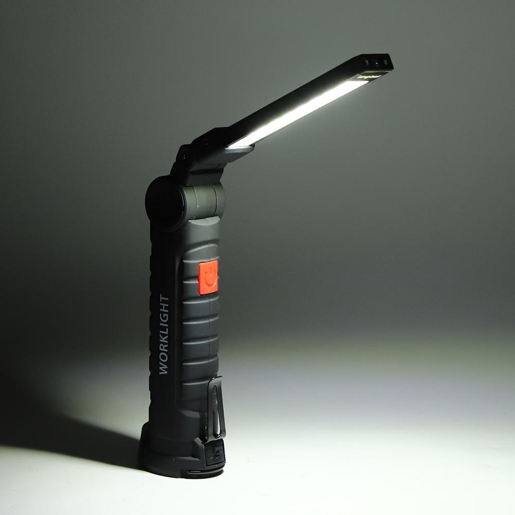 Portable LED Flashlight Torch with Magnet USB Rechargeable Working Lamp