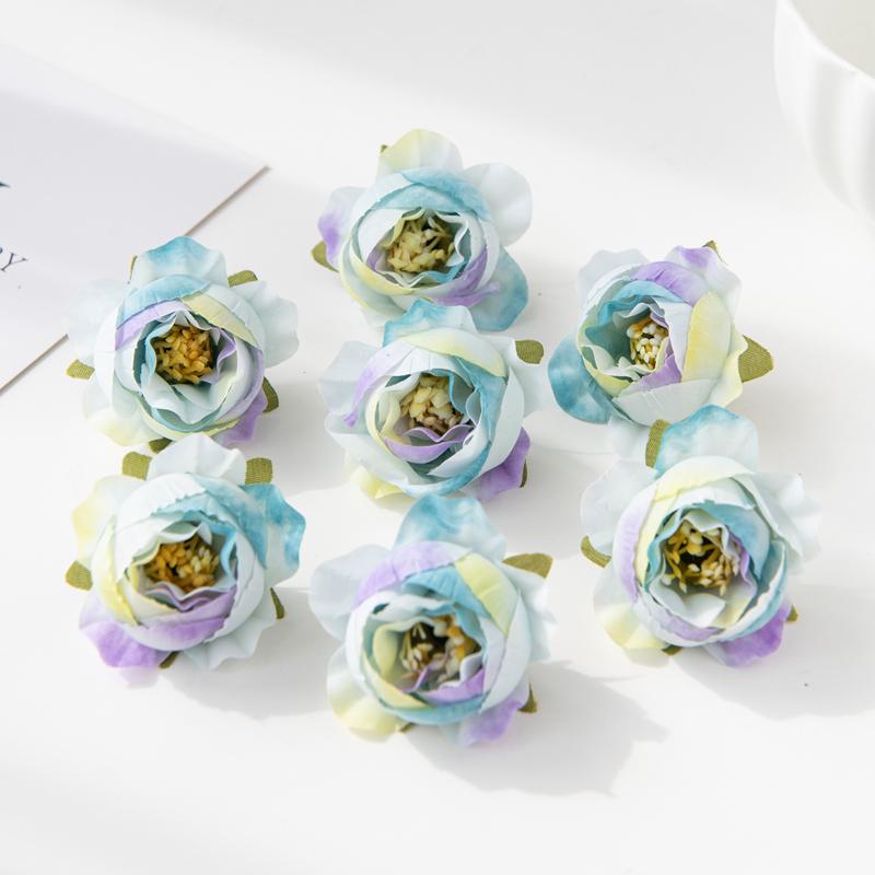 

10/30Pcs Multicolor Artificial Flowers Silk Roses Clippings Wedding Decoration Valentine Garland Home Room Outdoor Garden Crafts 10pcs небесно-голубой