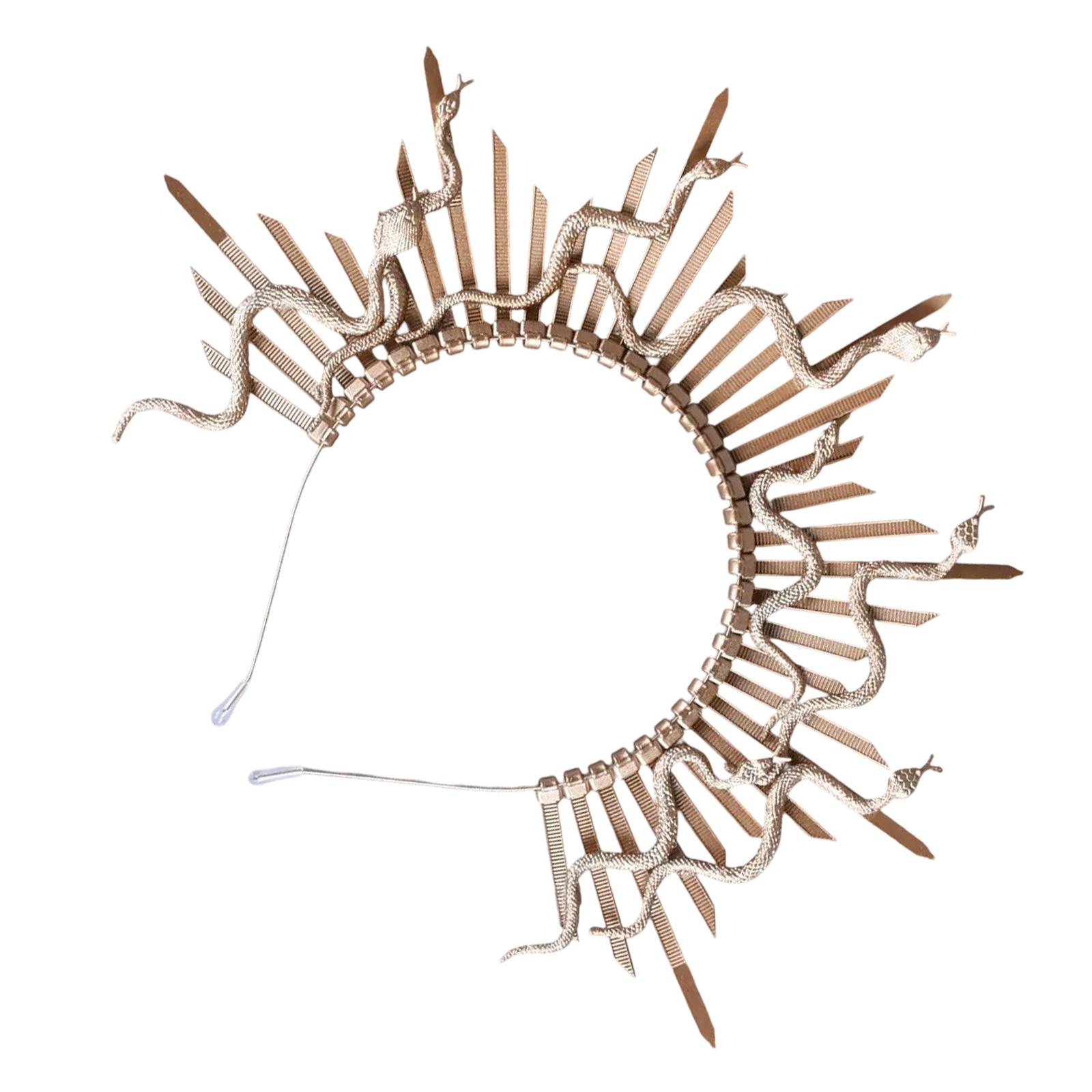 

3D Змеиный обруч для волос Греческая мифология Повязка на голову Реквизит для Хэллоуин-вечеринки Повязка на голову Взрослые Сценические выступления Косплей-аксессуары B