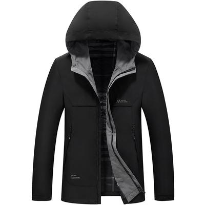 Frühling und Herbst Neue Jacke Lässige Jacke für junge und mittelalte Männer Baumwolljacke Kapuzenjacke Herrenbekleidung