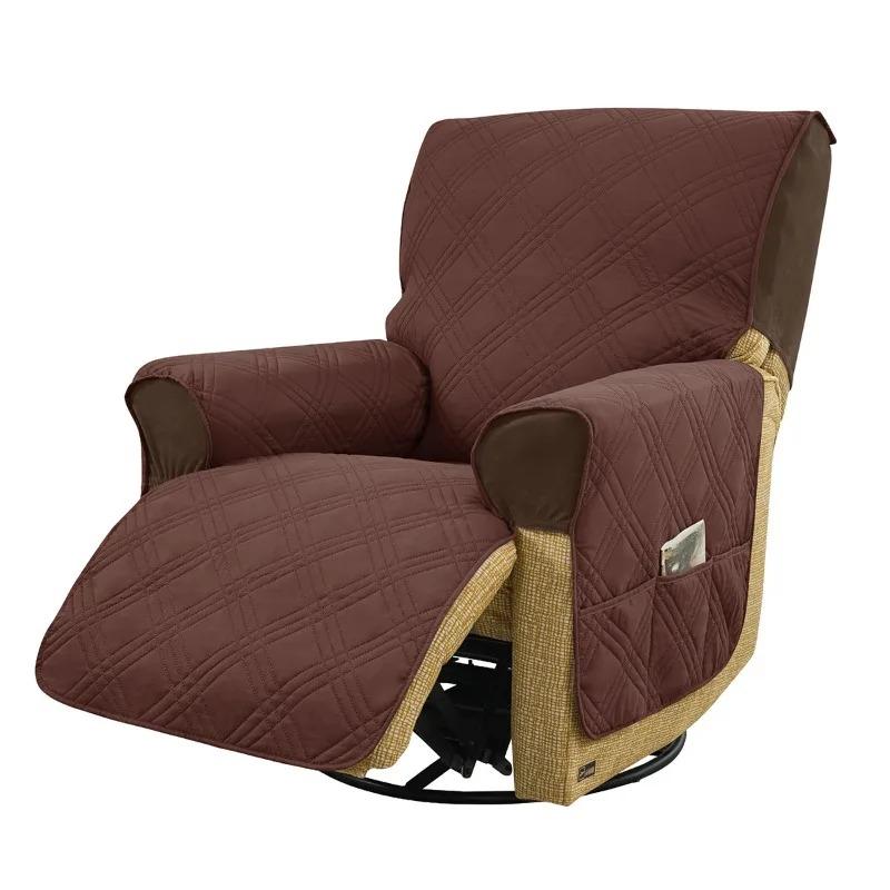 1Piece Waterproof Recliner Chair Covers for Reclining Chair/Sofa Covers Washable Furniture Protector with Elastic Straps Pocket