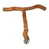 T Shape Design Wood Bird Perch Chewing Texture Paw Grinding Surface Parrot Perch Stand Wood Material Exercise Platform