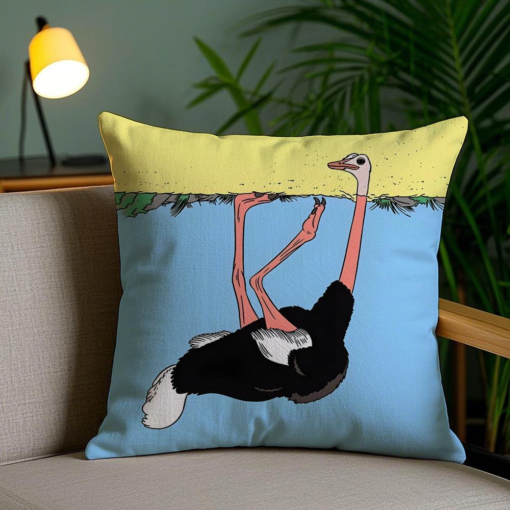 Abstract Animals Cushion Cover Soft Short Plush Double-Sided Printing Home Decor Machine Washable Pillow Case Gift