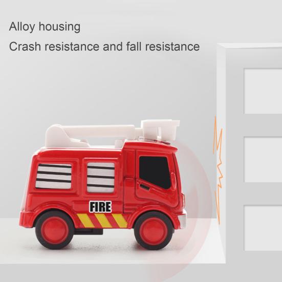 2-in-1 Mini Cartoon Car Analog Electronic Watch Ambulance City Truck Engineering Car Interactive Toy Lovely Children Mini Car Pull Back Toy