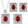 Earrings Necklaces Rings Jewelry Sets Colorful Red Corundum Fashionable High-end Women's Styles