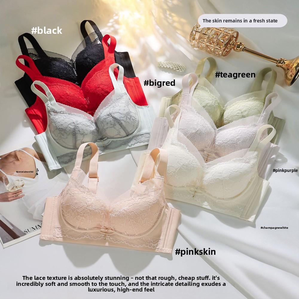 Women Magnetic Free Wireless Lace Bra Thin Cup Breathable Push Up Shaping Sexy Comfortable Supportive Lingerie Underwear