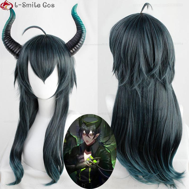 Anime MALLEUS DRACQMA Cosplay Wig 55cm Long Hair With Horn Heat Resistant Synthetic Party Wigs + Wig Cap