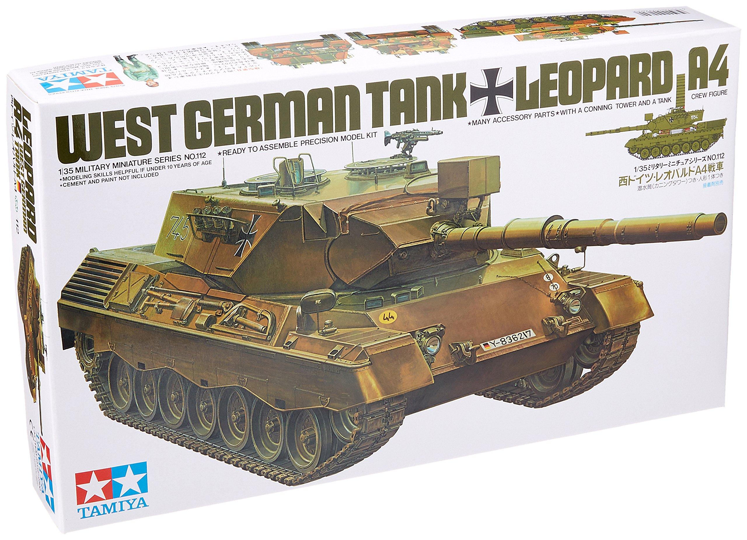 

Tamiya Military Miniature Series Танк Leopard A4 армії Західної Німеччини Пластикова модель 35112 1/35 №112