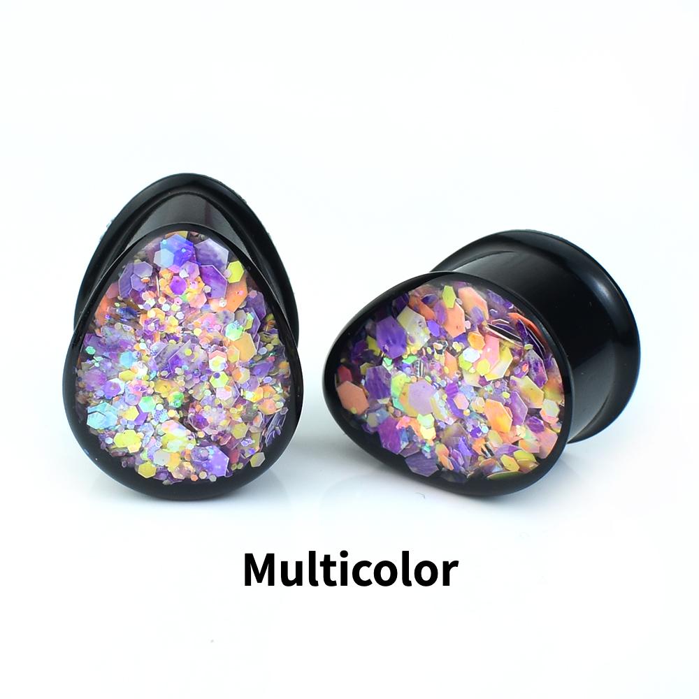 

8-30 мм вушні манометри Заглушки та тунелі Розтяжка для вух Розширювач Акрилові подвійні розкльошені заглушки Ювелірні вироби 8mm різнокольоровий