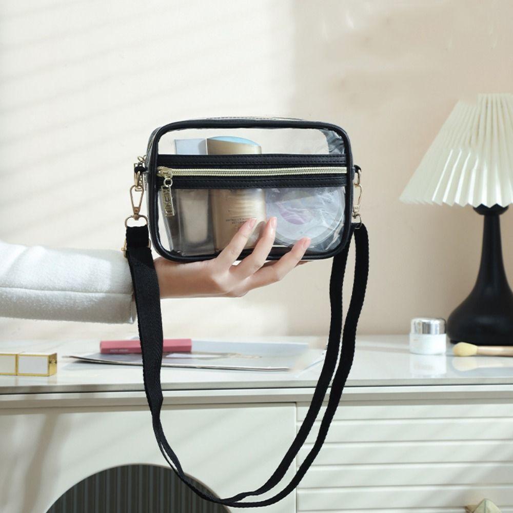 Waterproof PVC Crossbody Bag Adjustable Shoulder Strap Clear Messenger Bag  Women