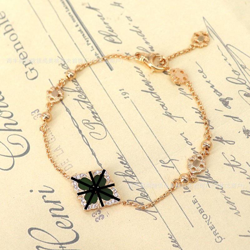 High-End Buccellati Four-Leaf Clover Diamond Inlaid Bracelet - Opera Court Style, Handmade Luxury Women's Jewelry