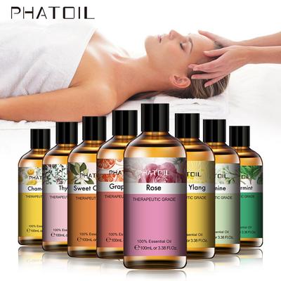 PHATOIL 100ML Rose Vanilla Lavender Cinnamon Mint Tea Tree Essential Oils for Aromatherapy Diffuser Bath Massage Relaxation Hair & Skin Care