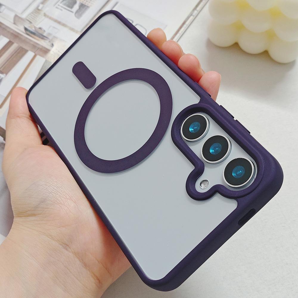 

For Samsung S26 S25 Ultra Transparent Magnetic Case Wireless Charging Hard Shockproof Cover For Samsung S24 FE S23 Plus S22Ultra For Samsung S23