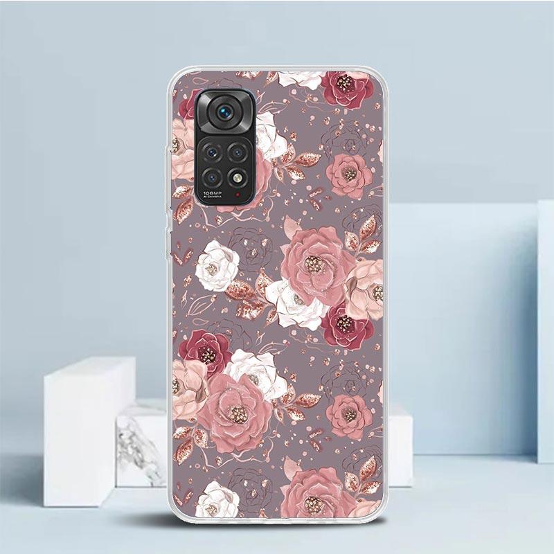 Beautiful Rose Bling Picture Phone Case For Xiaomi Redmi Note 15 14 14S 13 12S 12 Pro Plus 11S 11 11T 11E 10S 10 + Soft TPU Back