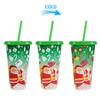 2PCS Creative Cold Activated Color Transforming Cups for Christmas Fun Cold Sensing Cup Safe for Kids and Adults