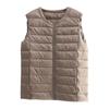 Women's Out-of-Season Korean Down Jacket - Slim Fit, Round Neck, Mid-Length, Zippered Winter Vest