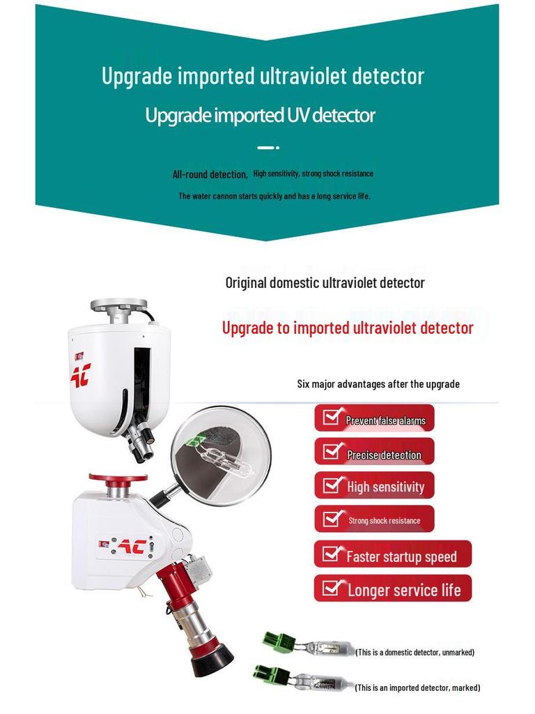 Automatic Fire Water Cannon: 20L Intelligent Extinguishing and 30L Tracking Jet Device for Warehouse Fire Protection.