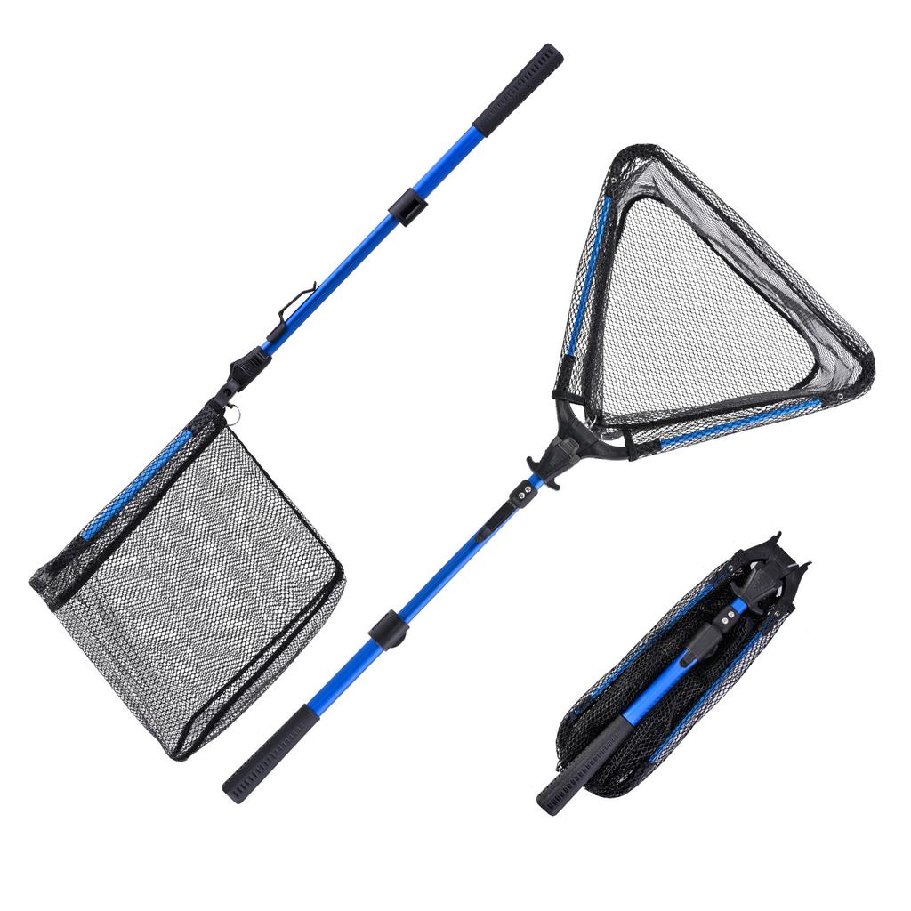Portable Retractable Fishing Net Telescoping Landing Net Non-Slip Folding Fishing Net for Easy Catches & Release