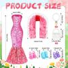 3 Sets 30cm Girl Doll Clothes Girls Doll Accessories Mermaids Evening Gown Dress Fur Shawl Shoes Outfit Doll Clothing(NO DOLL)