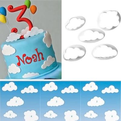 5 Stücke Wolke Form Plunger Cutter Fondant Form Sugarcraft Kuchen Dekorieren Werkzeuge