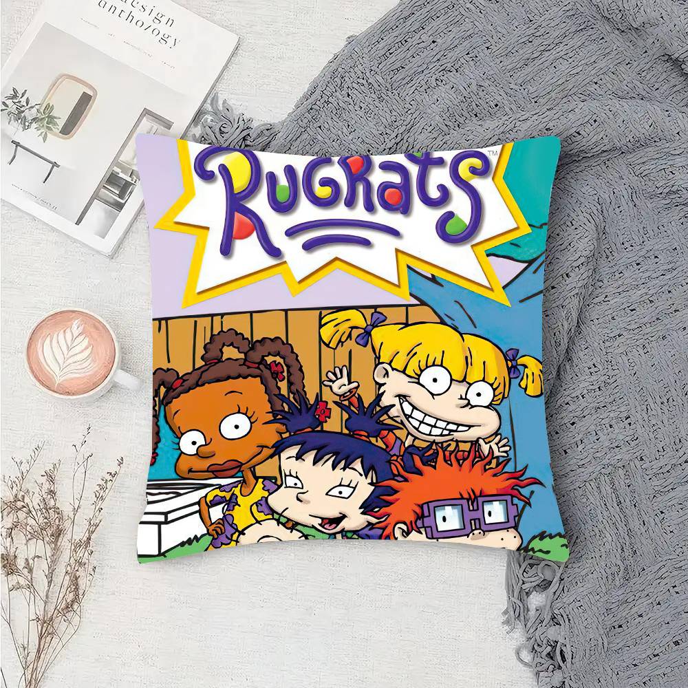 Cartoon R-Rugrats Anime Pillow Case Fashion Square Pillowcase Bedroom Sofa Room Ins Decoration Leisure