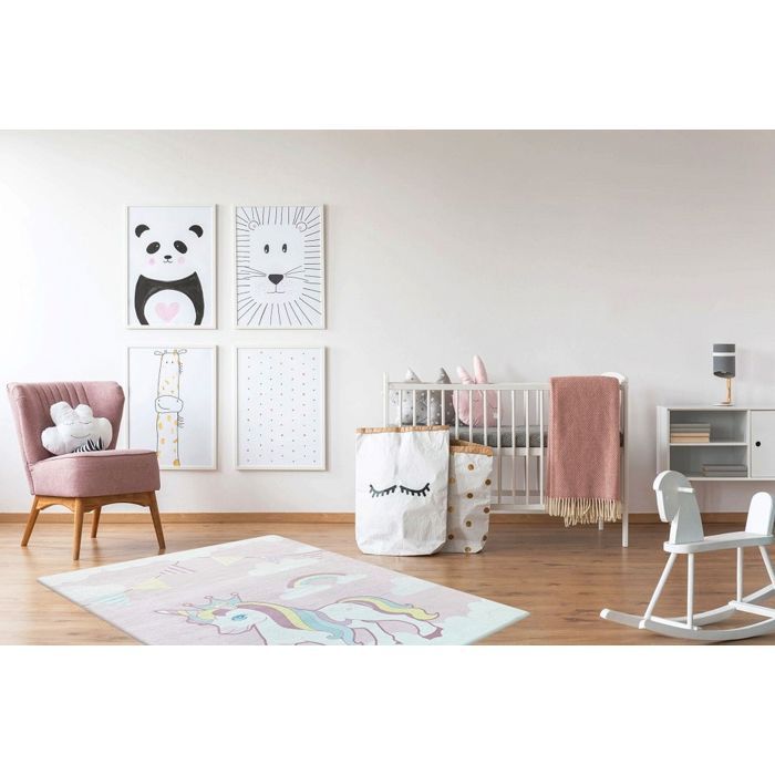 Children's Rug - Unicorn - 80x150cm - Non-slip - Machine Washable - Soft Polyester