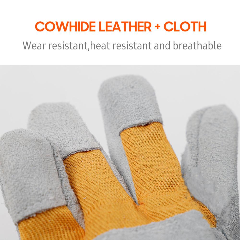 Welding Gloves Heat Resistant Cowhide Leather Forge Gloves Hands Protection In Welding Oven Grill