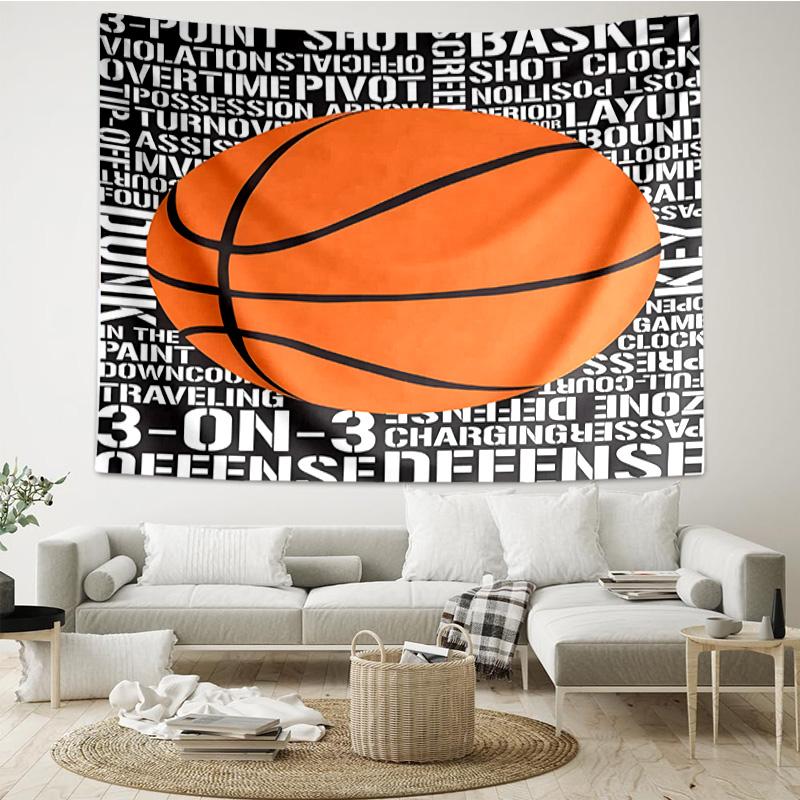 Basketball Pattern Background Tapestry Hanging for Bedroom,Livingroom, Playroom,Decor Art Room Wall Tapestry Holiday and Birthday Gifts