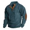 Men's Pullover for Autumn and Winter, Suede Lapel Striped Sweatshirt, Casual Striped Knitted Shirt for Young People