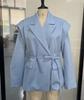 European & American Style Women's Slimming Waist Belt Wide Shoulder Suit Jacket