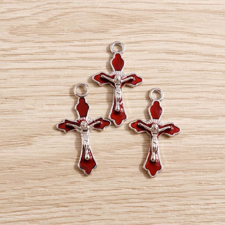 20Pieces Necklace Making Pendant For DIY Handmade Jewelry Tiny Crucifix Pendant
