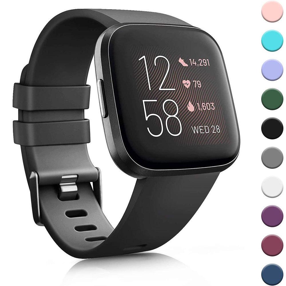 Versa/Versa 2/Versa Lite SE Silicone Solid Color Buckle Watch Band Replacement