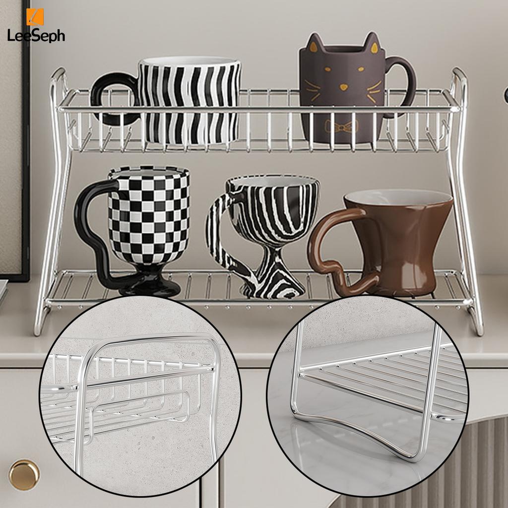 Leeseph Stainless Steel Storage Rack, Versatile Organizer for Countertops, Cabinets, and Pantry, Maximize Your Kitchen Space