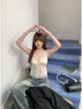 Women's V-Neck French Lace Camisole: Push-Up, Supportive Cups, Beautiful Back Design, Breathable, Anti-Exposure
